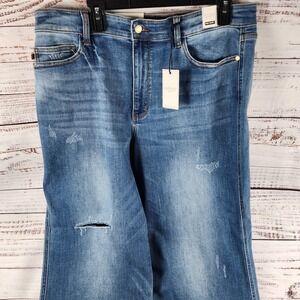 Judy Blue Retro Wide Leg Jeans 18W Distressed Medium Wash JB82636MD-PL